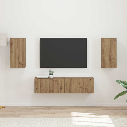 TV szekrény garnitúra 4 pcs Artisan tölgy Faanyag