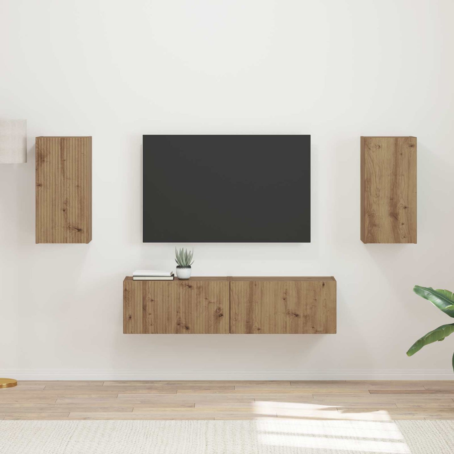 TV szekrény garnitúra 4 pcs Artisan tölgy Szerelt Fa