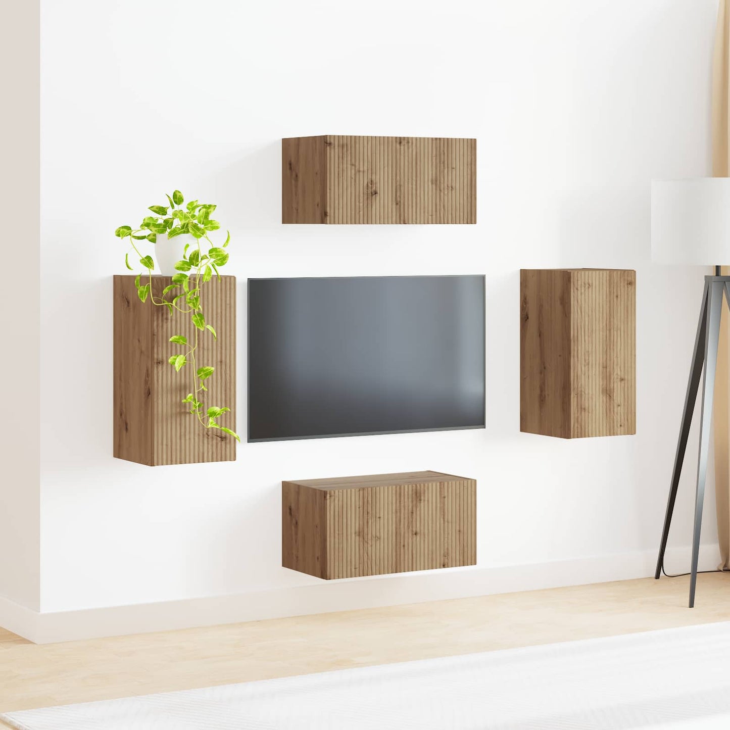 TV szekrény garnitúra 4 pcs Artisan tölgy Szerelt Fa