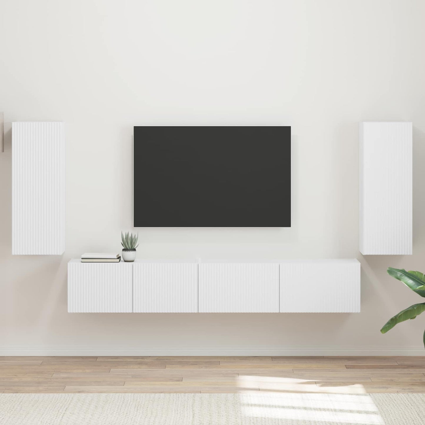 TV szekrény garnitúra 4 db Fehér Szerelt Fa