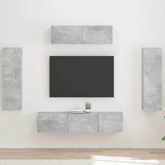 TV szekrény 5 pcs Beton Szürke