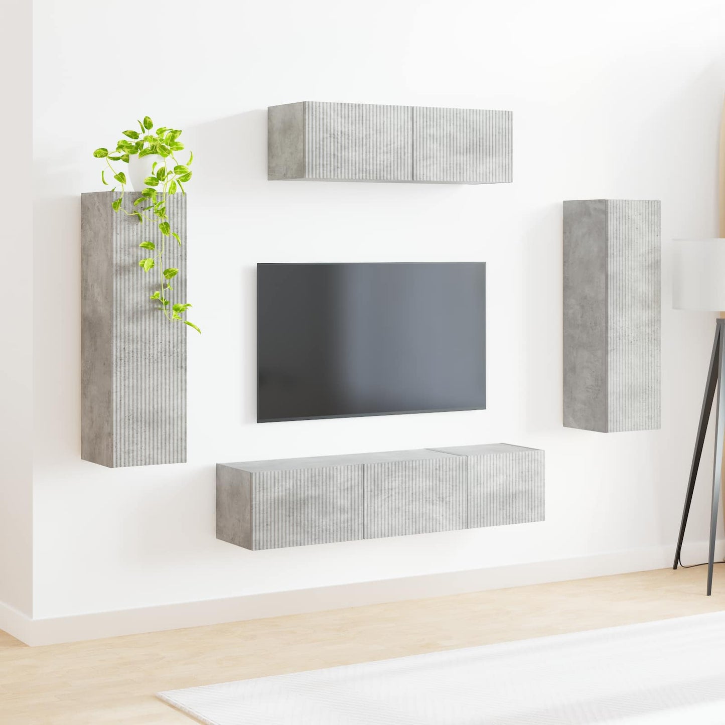 TV szekrény 5 pcs Beton Szürke