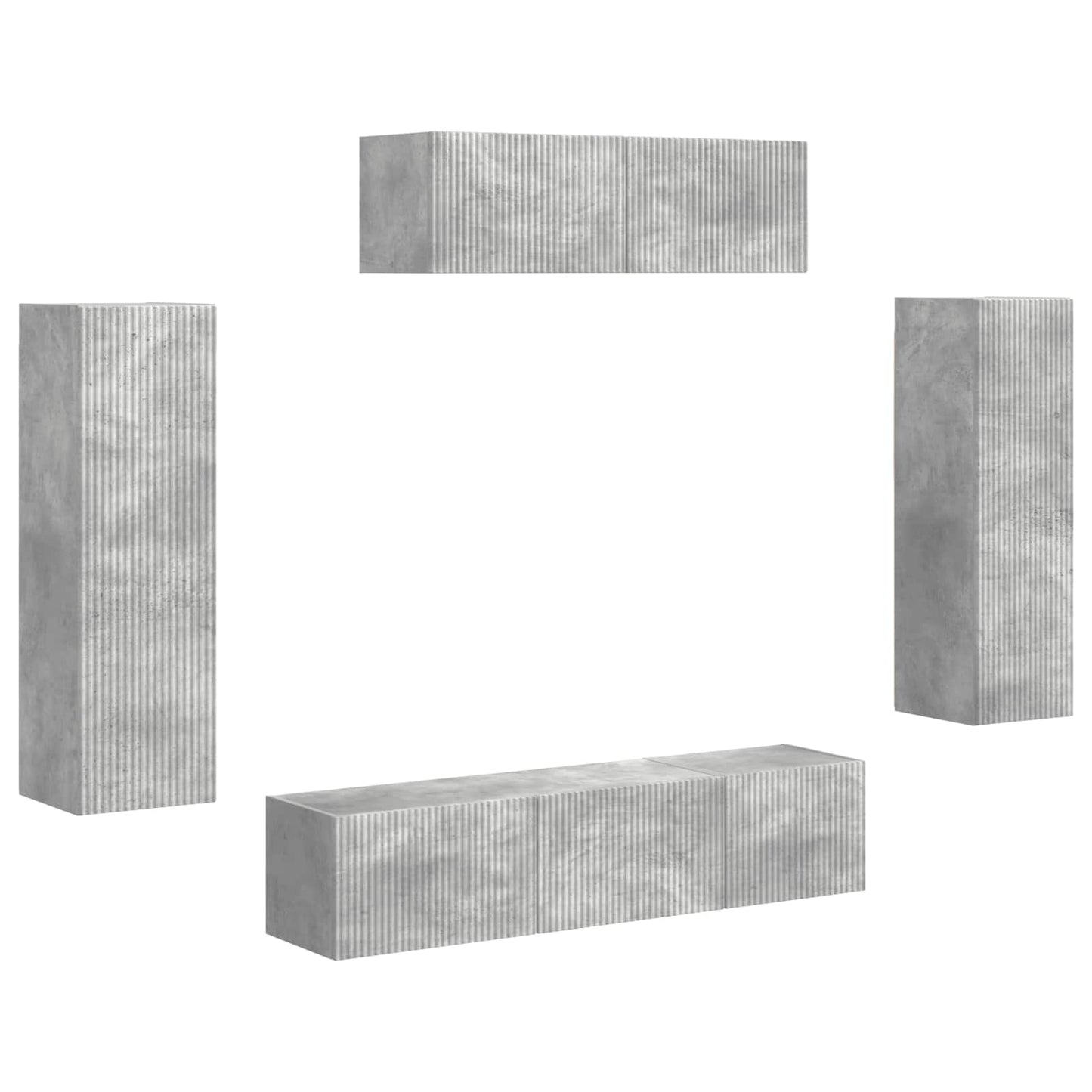 TV szekrény 5 pcs Beton Szürke