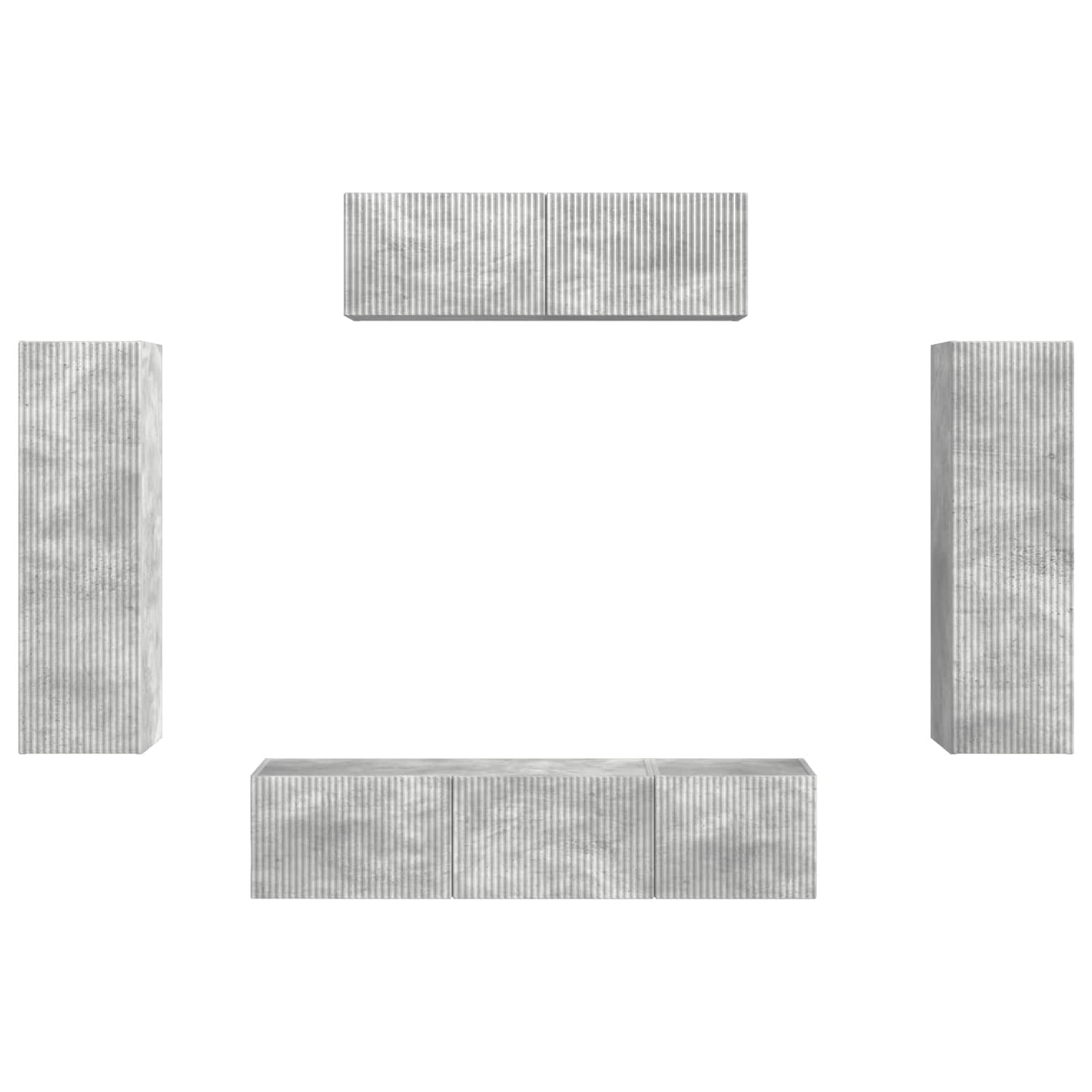 TV szekrény 5 pcs Beton Szürke