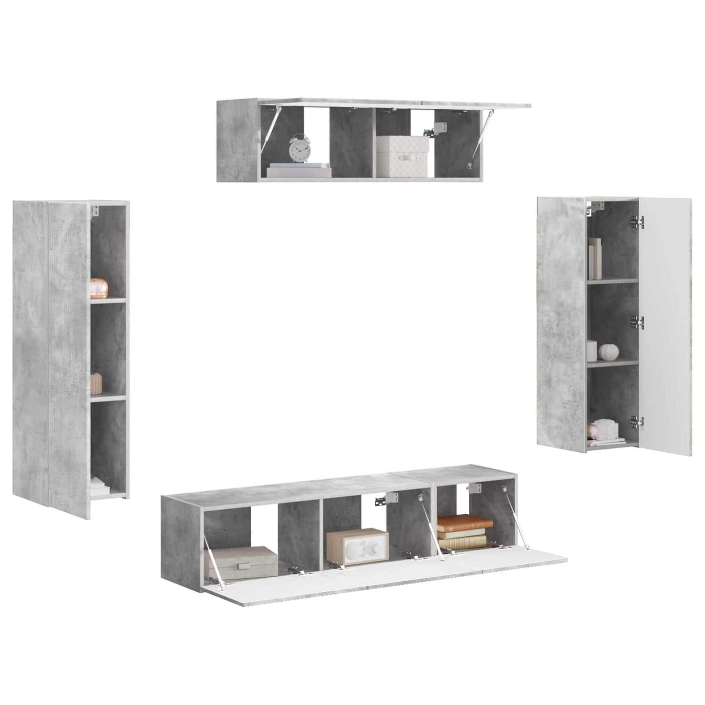 TV szekrény 5 pcs Beton Szürke