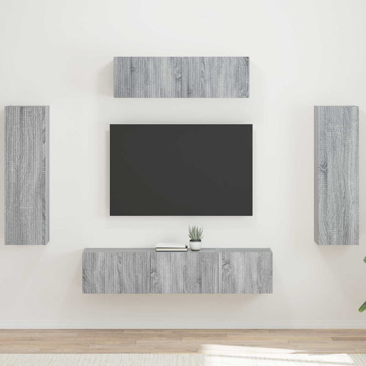 TV szekrény 5 pcs Szürke Sonoma