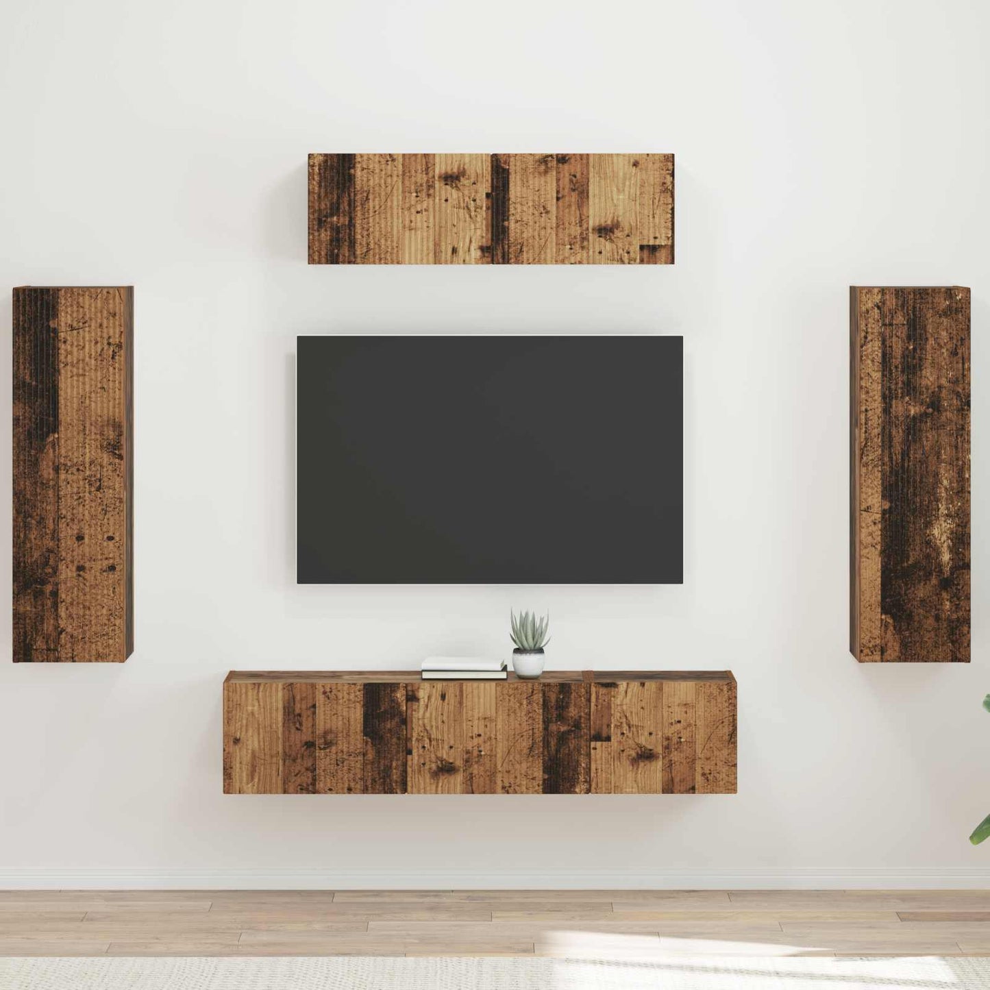 TV szekrény 5 pcs Öreg fa