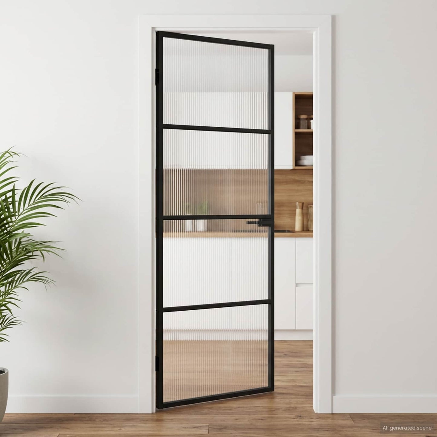 Otthoni ajtó 76 x 201,5 x 3,5 cm Alumínium és Edzett Üveg