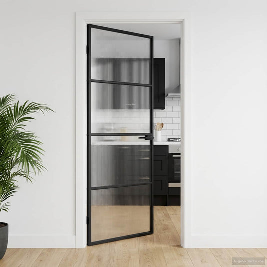 Otthoni ajtó 83 x 201,5 x 3,5 cm Alumínium és Edzett Üveg