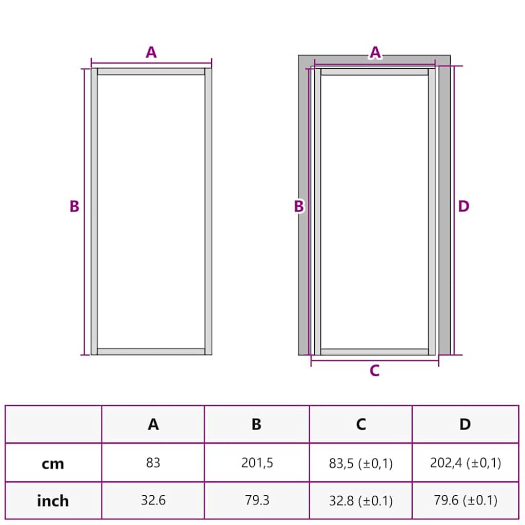 Otthoni ajtó 83 x 201,5 x 3,5 cm Alumínium és Edzett Üveg