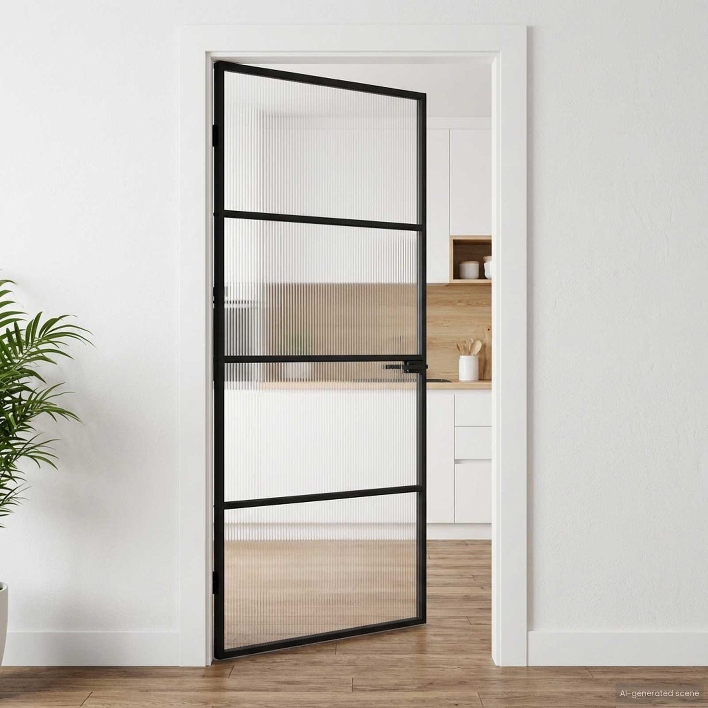 Otthoni ajtó 93 x 201,5 x 3,5 cm Alumínium és Edzett Üveg