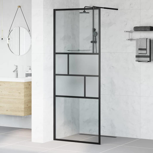Walk-in zuhanyfal Fekete 80 x 195 x 0.5 cm Üveg és Alumínium