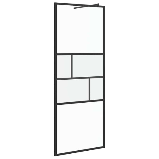 Walk-in zuhanyfal Fekete 80 x 195 x 0.5 cm Üveg és Alumínium
