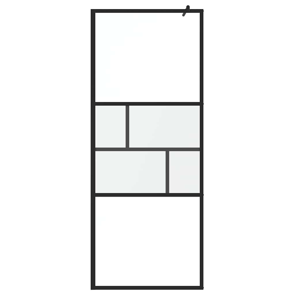 Walk-in zuhanyfal Fekete 80 x 195 x 0.5 cm Üveg és Alumínium