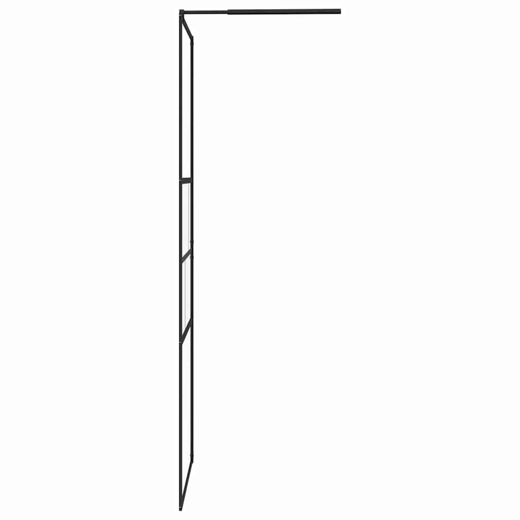Walk-in zuhanyfal Fekete 80 x 195 x 0.5 cm Üveg és Alumínium
