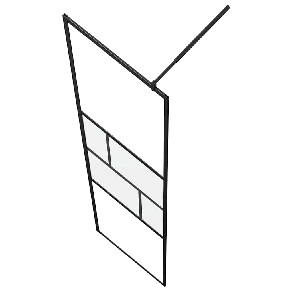 Walk-in zuhanyfal Fekete 80 x 195 x 0.5 cm Üveg és Alumínium