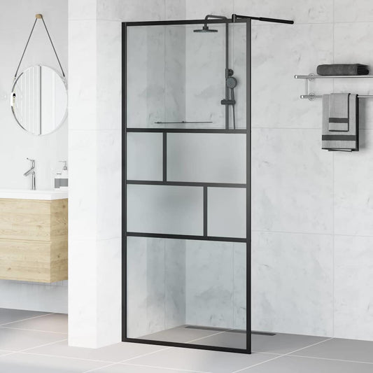 Walk-in zuhanyfal Fekete 90 x 195 x 0,5 cm Üveg és Alumínium