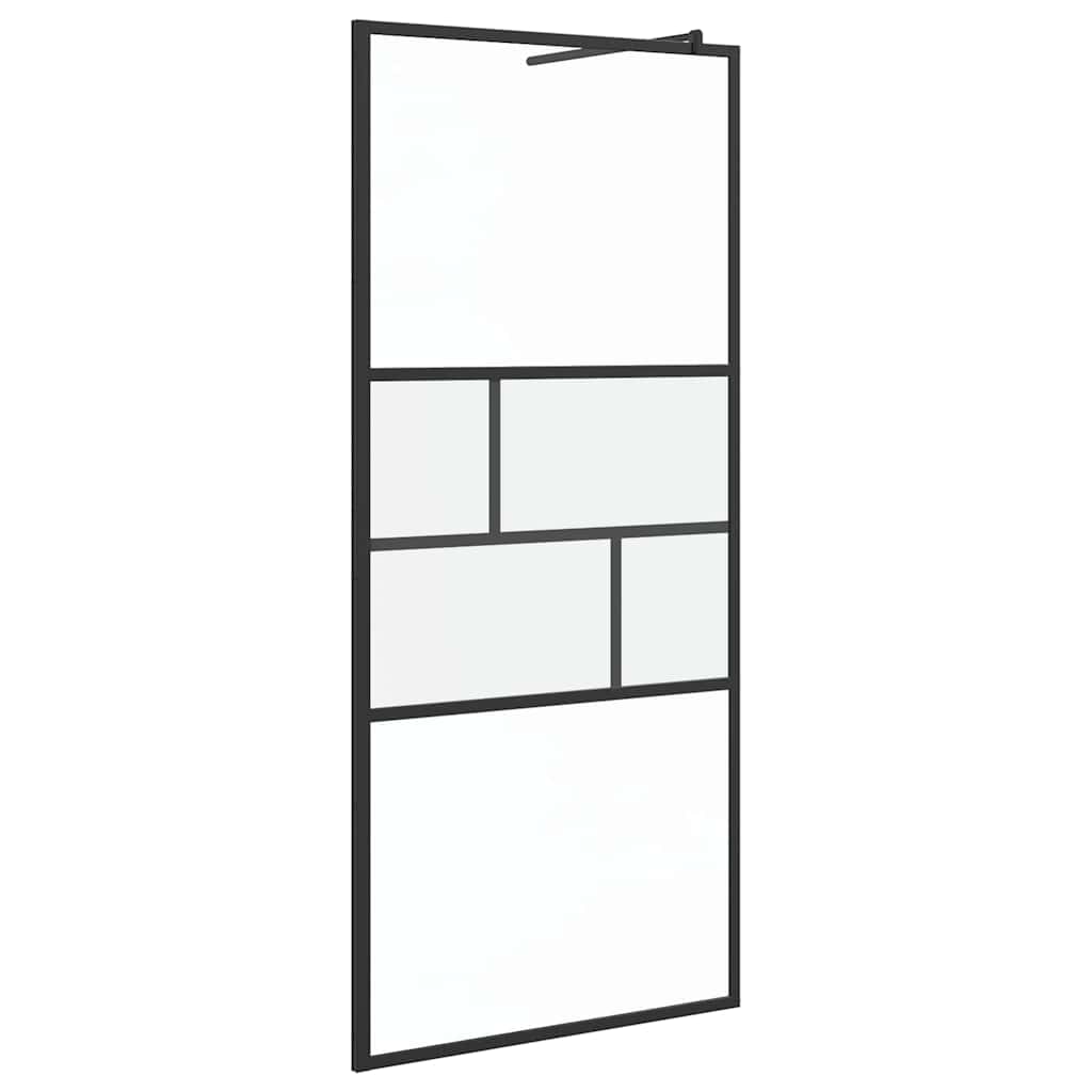 Walk-in zuhanyfal Fekete 90 x 195 x 0,5 cm Üveg és Alumínium