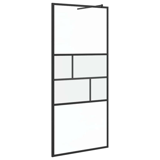 Walk-in zuhanyfal Fekete 90 x 195 x 0,5 cm Üveg és Alumínium