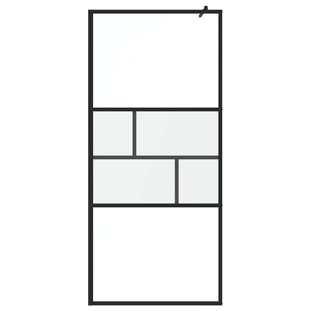 Walk-in zuhanyfal Fekete 90 x 195 x 0,5 cm Üveg és Alumínium