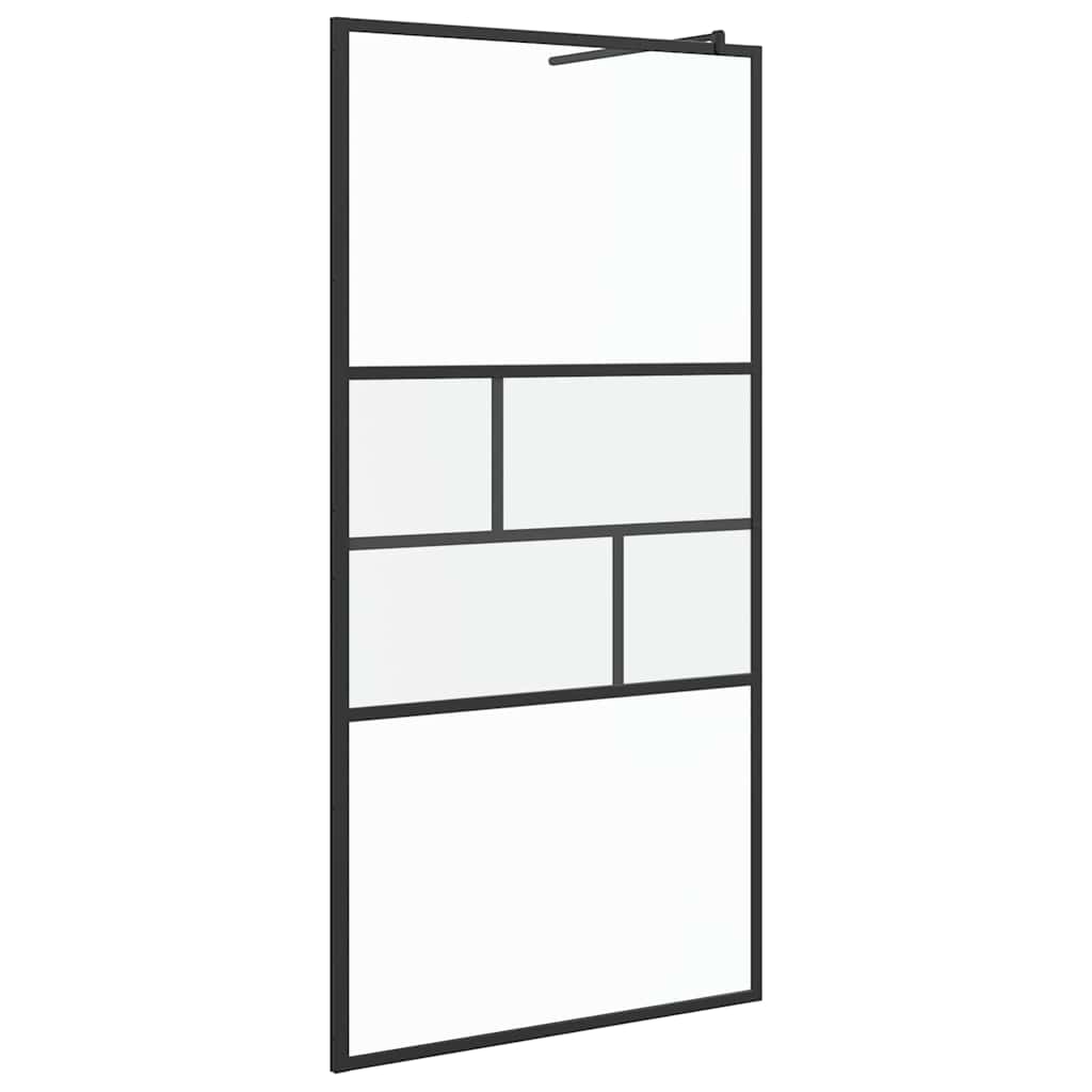 Walk-in zuhanyfal Fekete 100 x 195 x 0,5 cm Üveg és Alumínium