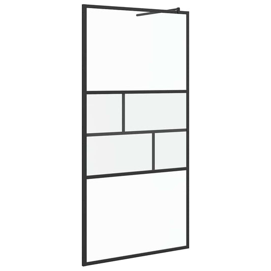 Walk-in zuhanyfal Fekete 100 x 195 x 0,5 cm Üveg és Alumínium