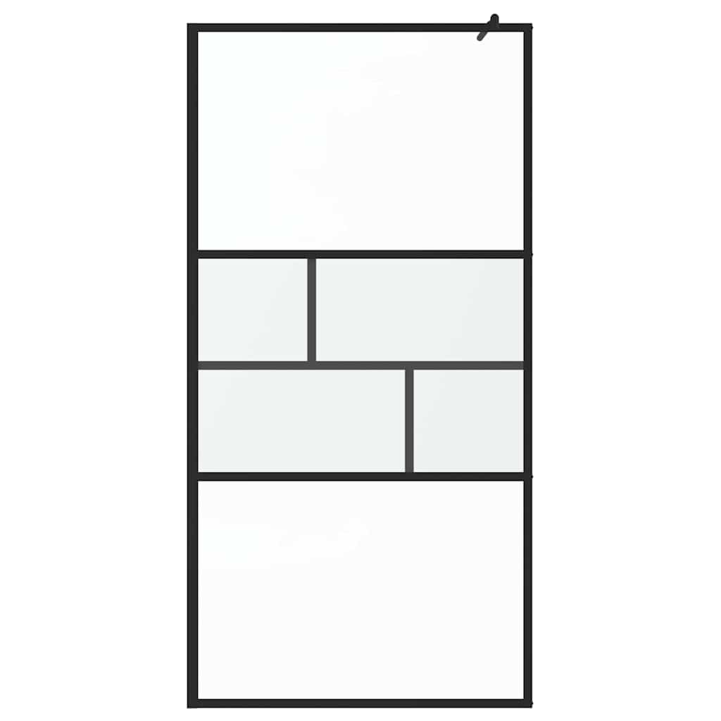 Walk-in zuhanyfal Fekete 100 x 195 x 0,5 cm Üveg és Alumínium