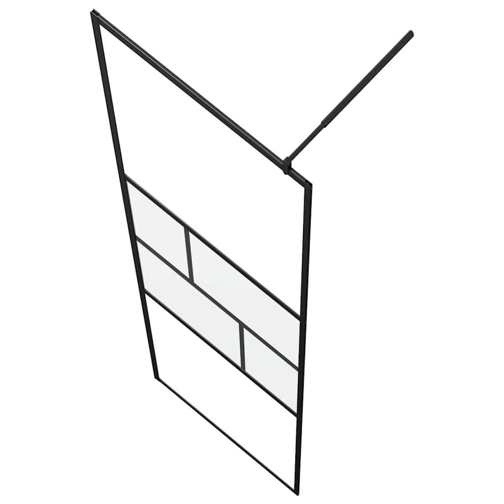 Walk-in zuhanyfal Fekete 100 x 195 x 0,5 cm Üveg és Alumínium