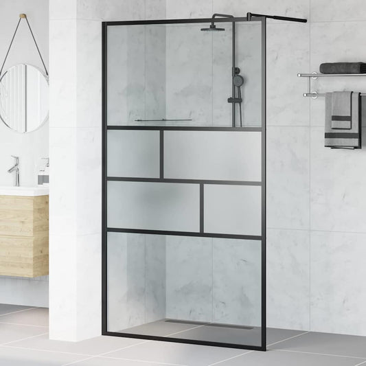 Walk-in zuhanyfal Fekete 115 x 195 x 0,5 cm Üveg és Alumínium