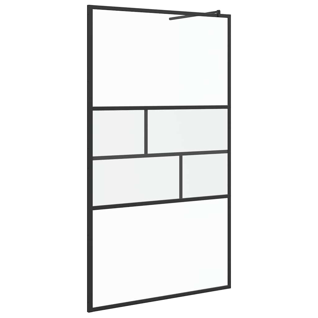 Walk-in zuhanyfal Fekete 115 x 195 x 0,5 cm Üveg és Alumínium