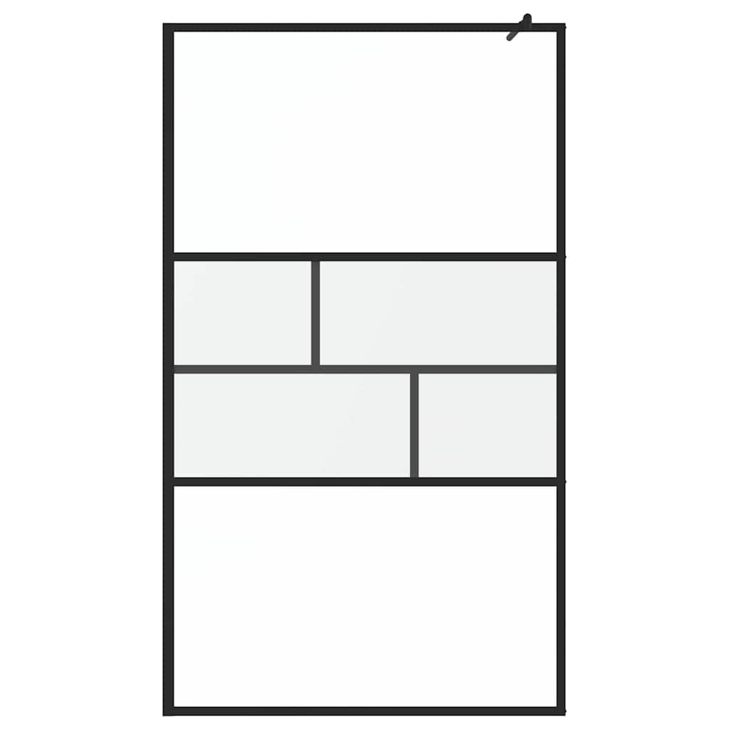 Walk-in zuhanyfal Fekete 115 x 195 x 0,5 cm Üveg és Alumínium
