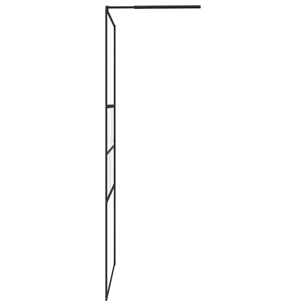 Walk-in zuhanyfal Fekete 115 x 195 x 0,5 cm Üveg és Alumínium