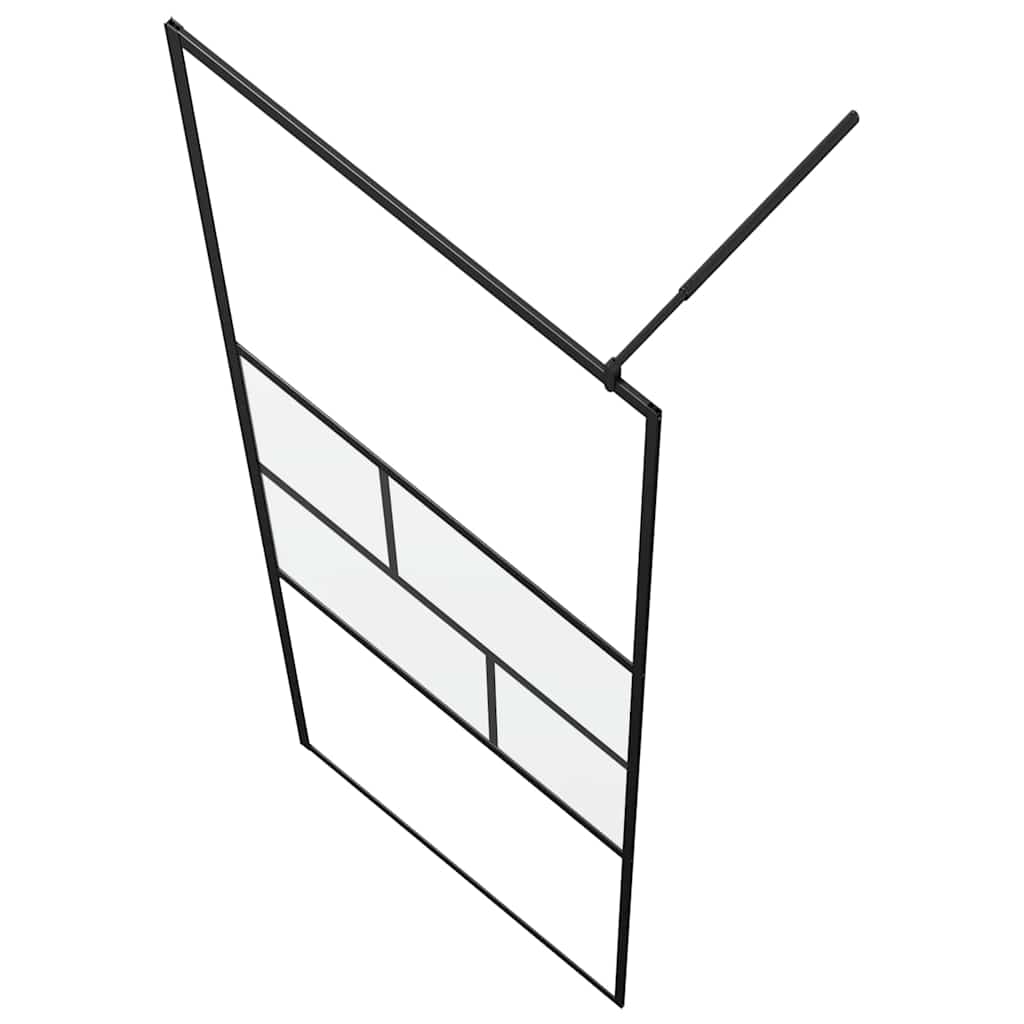 Walk-in zuhanyfal Fekete 115 x 195 x 0,5 cm Üveg és Alumínium