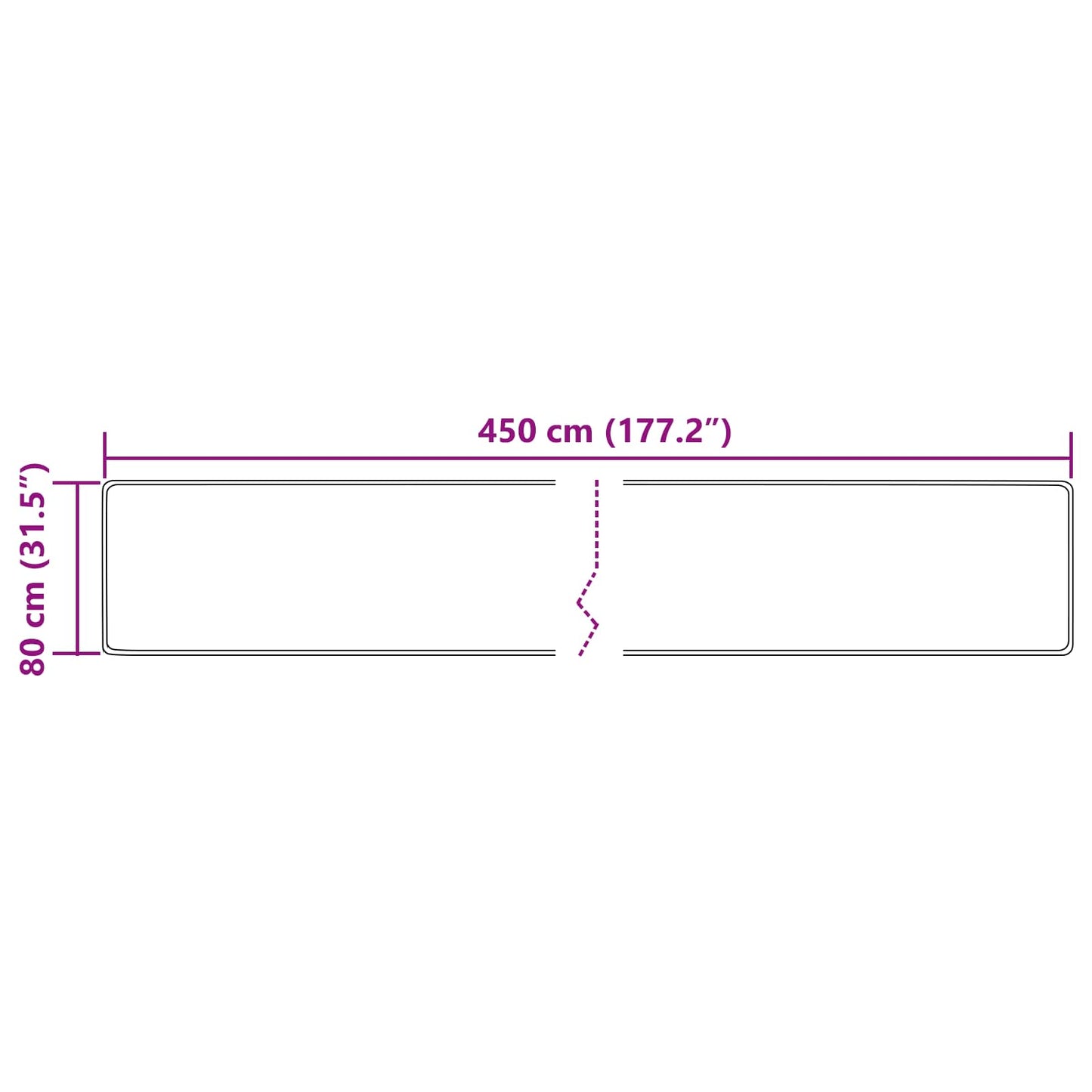 Szőnyeg futó MARSA Krém 80 x 450 cm Poliészter és PVC