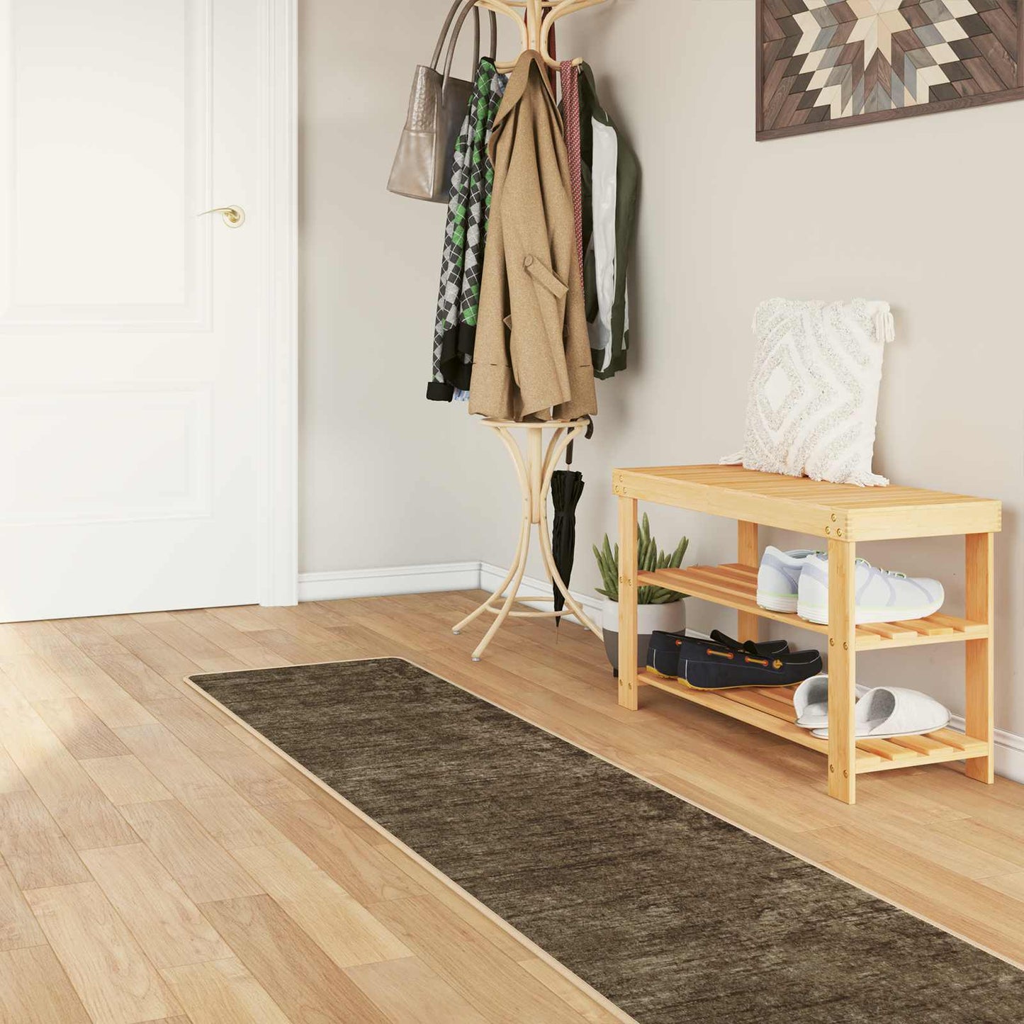 Szőnyeg futó MARSA Erdei zöld 50 x 400 cm Poliészter és PVC