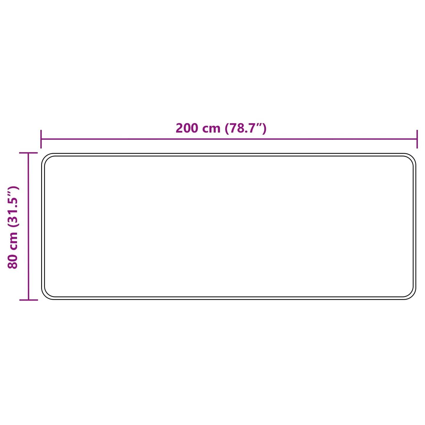 Szőnyeg futó MARSA Erdei zöld 80 x 200 cm Poliészter és PVC