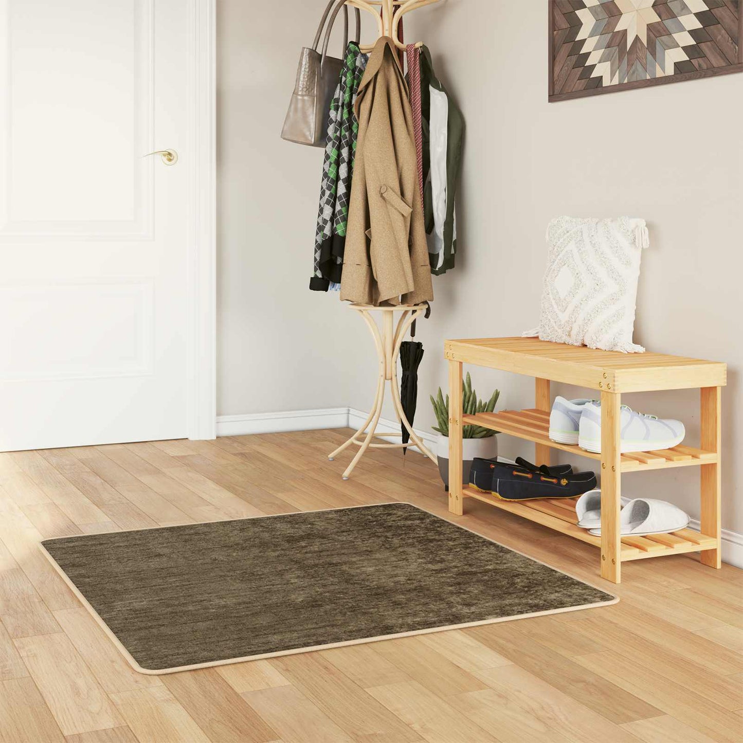 Szőnyeg futó MARSA Erdei zöld 100 x 100 cm Poliészter és PVC