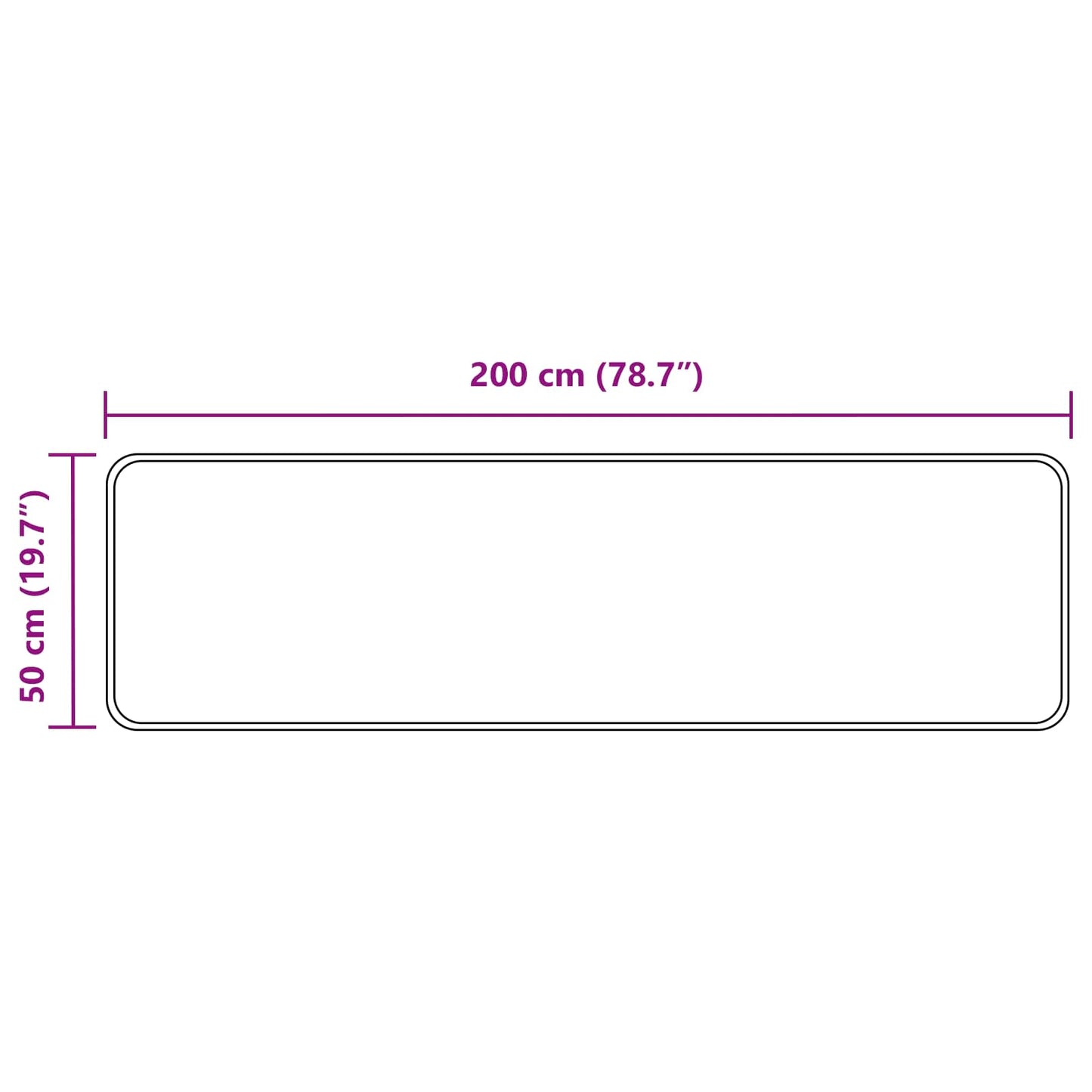 Szőnyeg futó MARSA Antracit 50 x 200 cm Poliészter és PVC