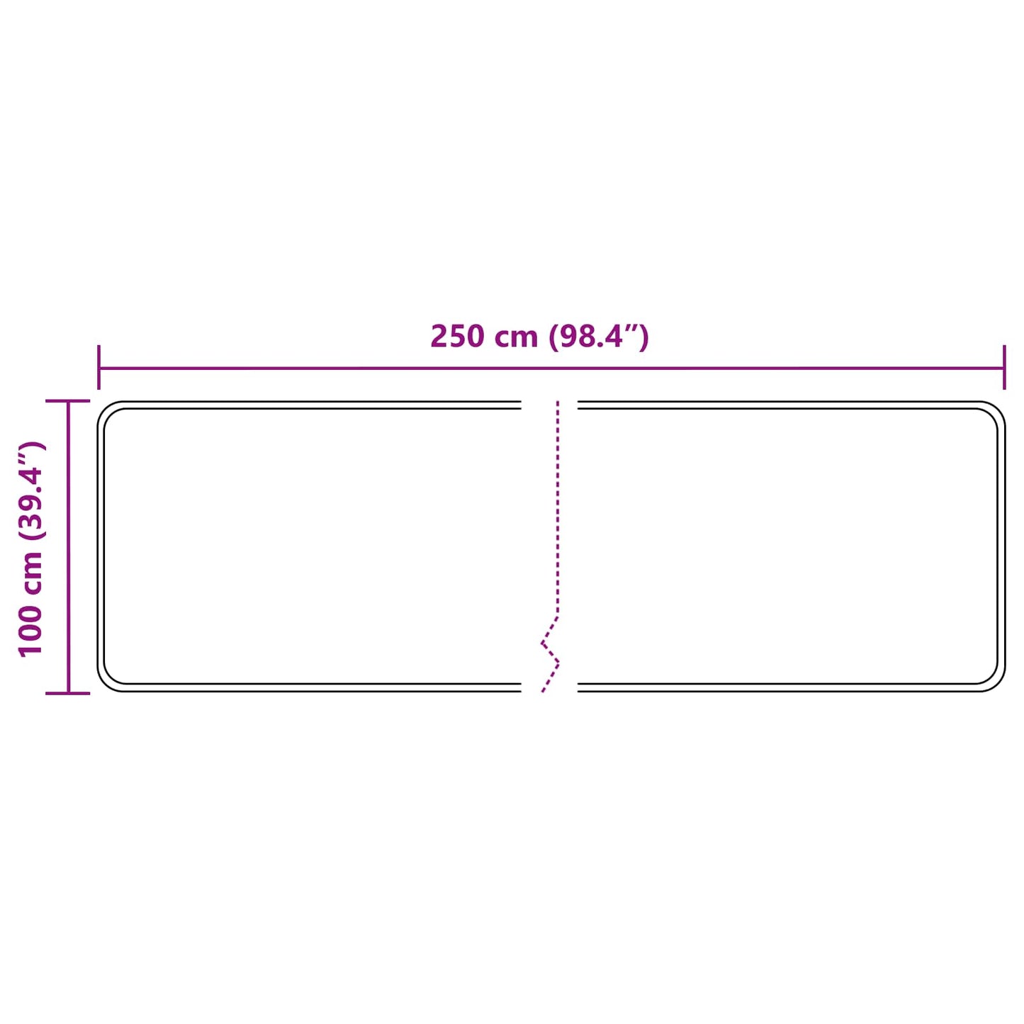 Szőnyeg futó MARSA Antracit 100 x 250 cm Poliészter és PVC