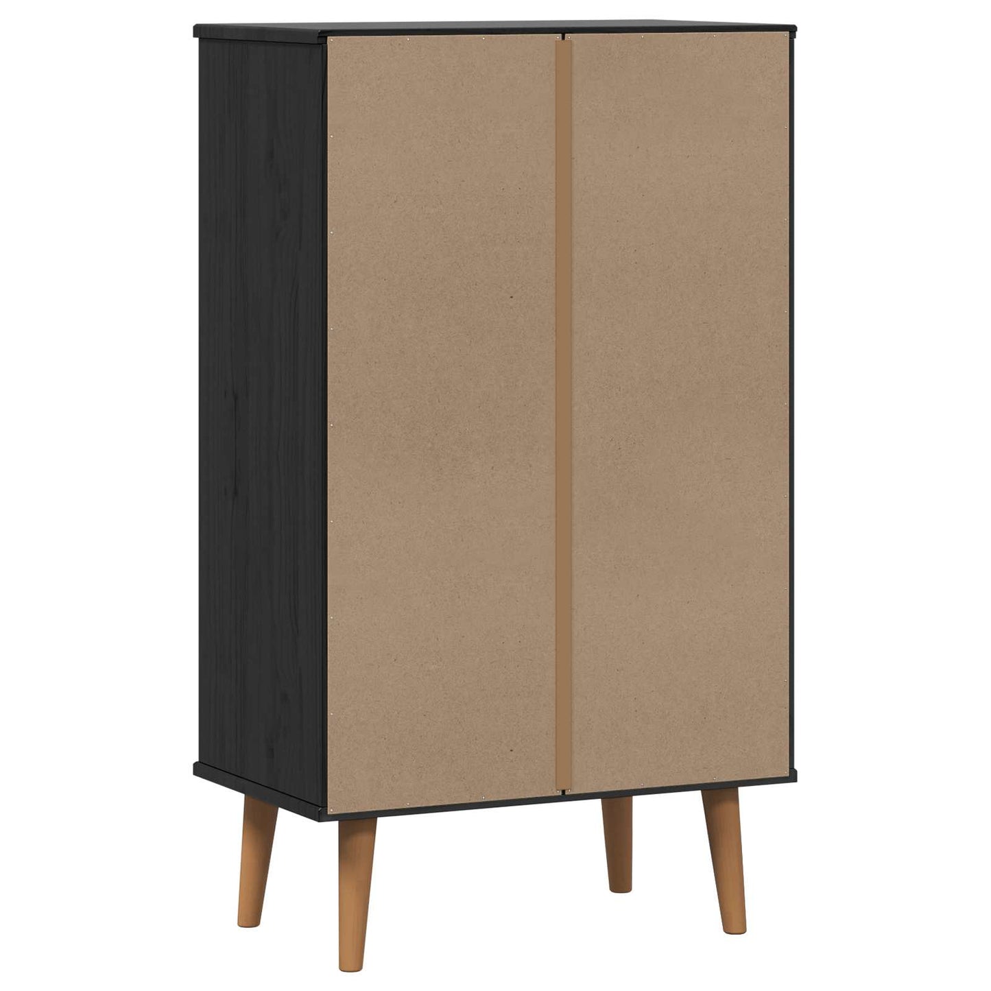 Cipőszekrény MOLDE 59,5 x 35 x 103 cm Tömör Fenyőfa Fekete