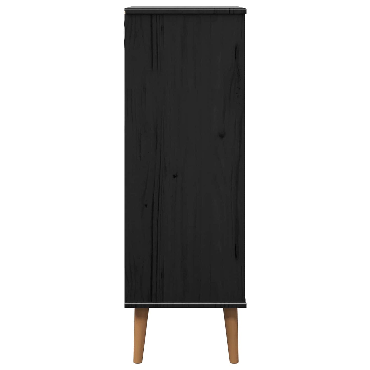 Cipőszekrény MOLDE 59,5 x 35 x 103 cm Tömör Fenyőfa Fekete