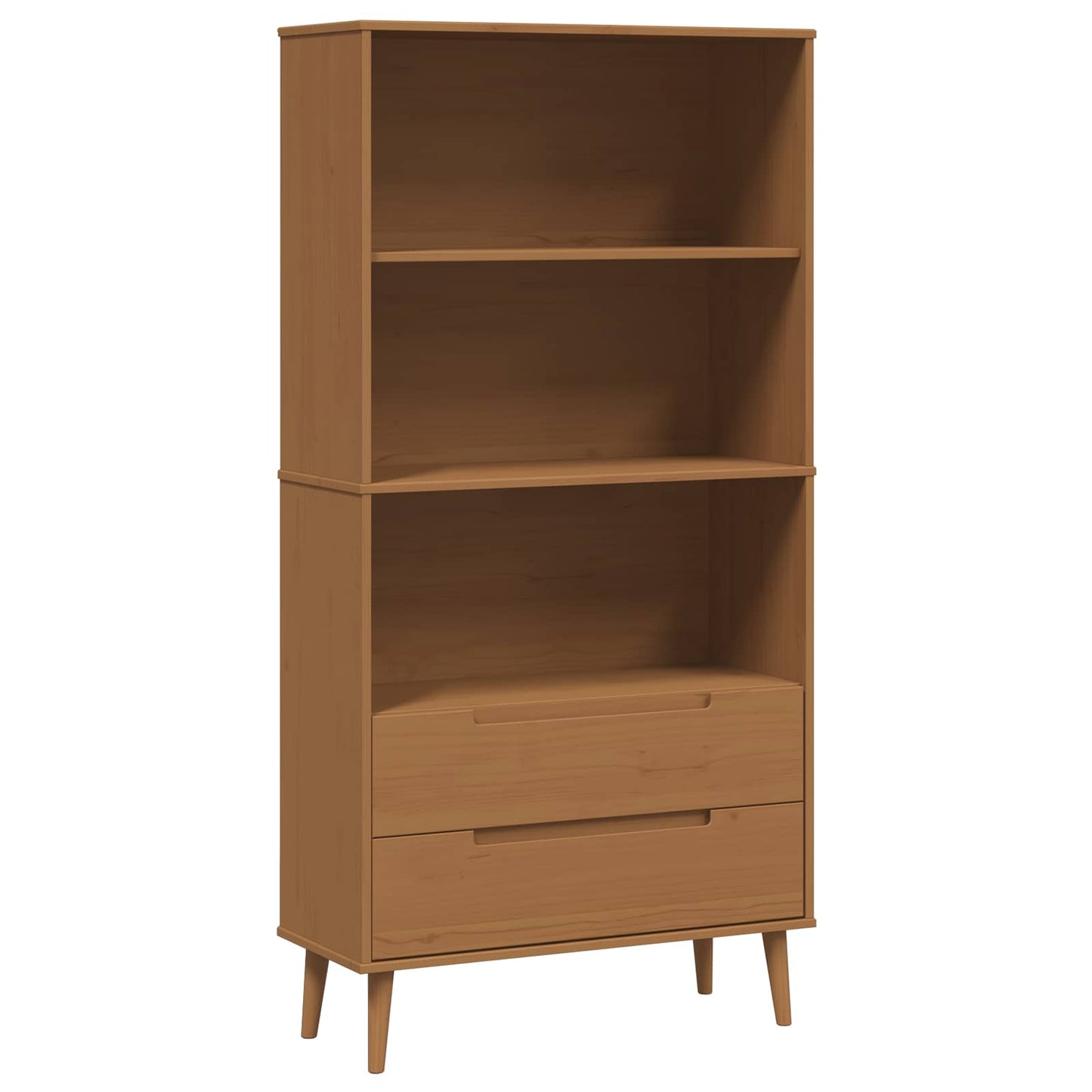 Könyvszekrény MOLDE 85 x 35 x 170,5 cm Tömör Fenyőfa Karamell