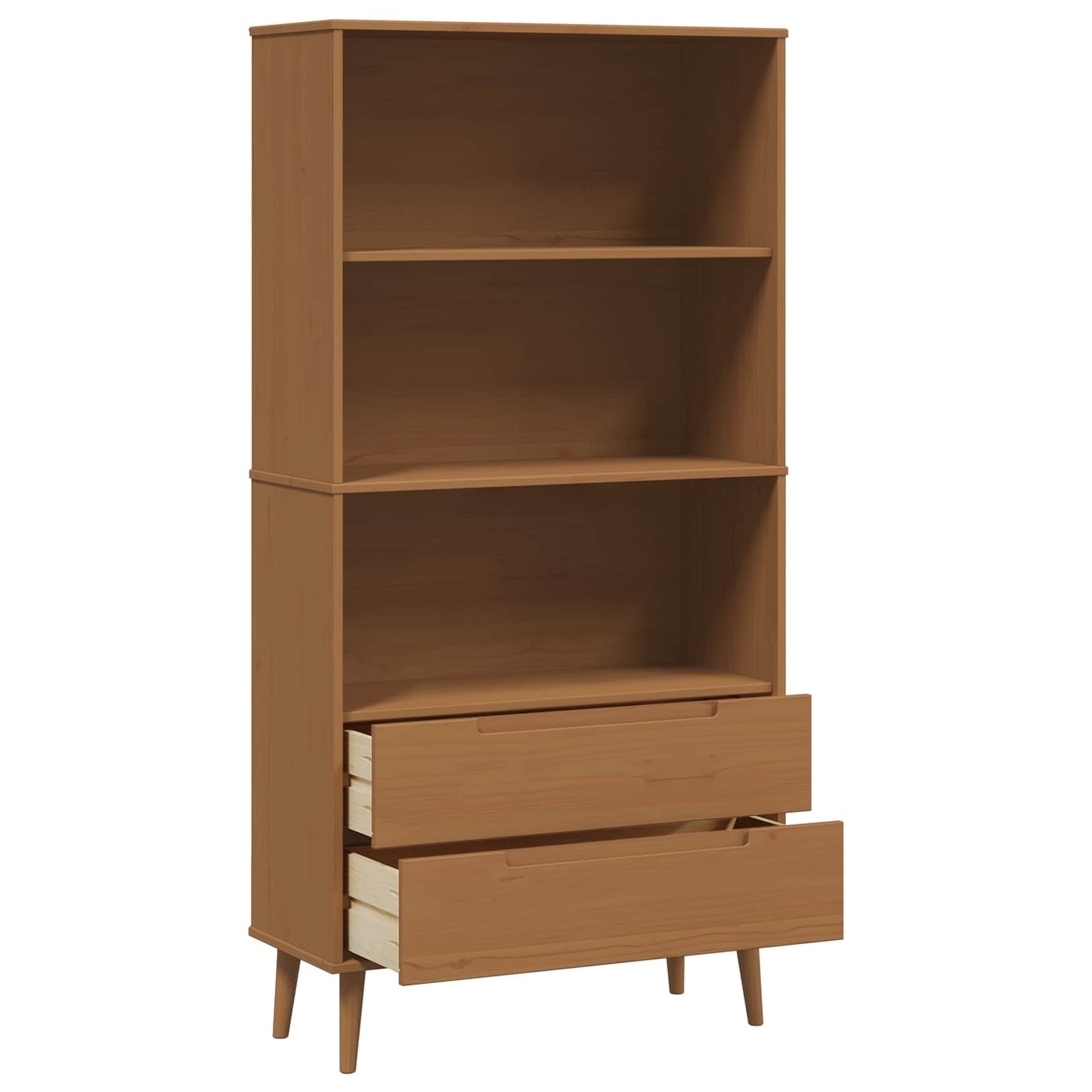 Könyvszekrény MOLDE 85 x 35 x 170,5 cm Tömör Fenyőfa Karamell