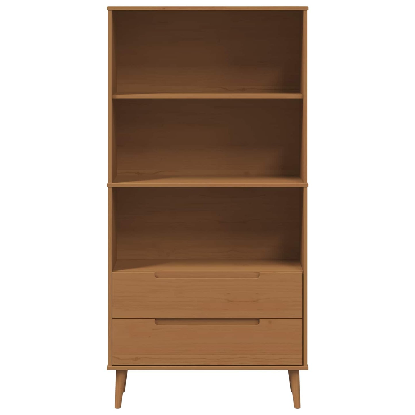 Könyvszekrény MOLDE 85 x 35 x 170,5 cm Tömör Fenyőfa Karamell