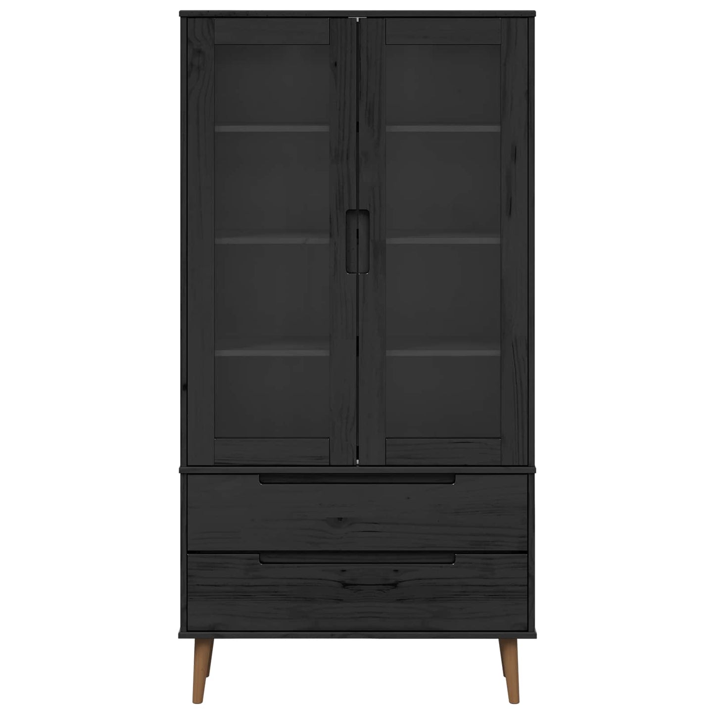Üveg Kiállító Szekrény MOLDE 90 x 35 x 175 cm Tömör Fenyőfa