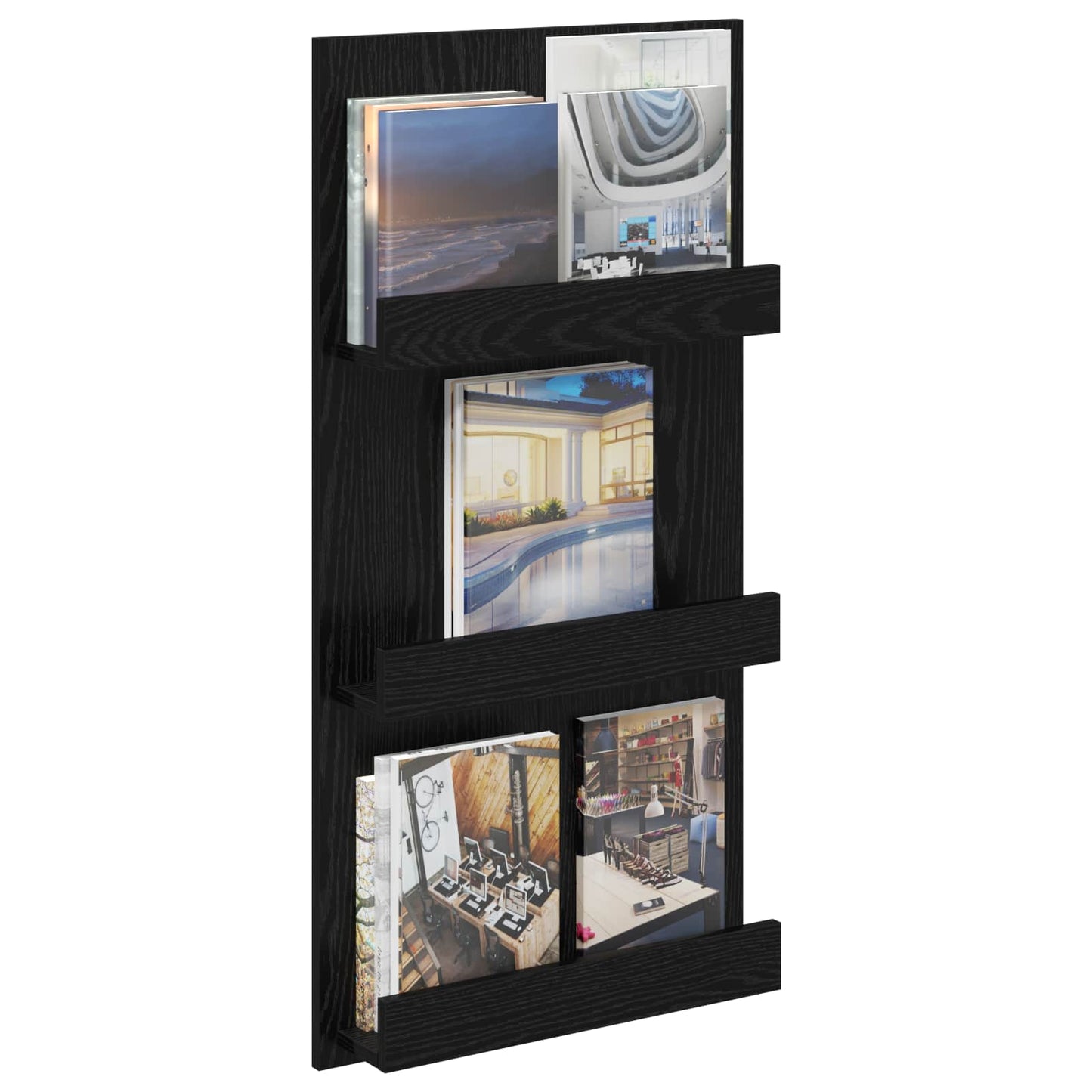 Magazin állvány Fekete tölgy 51 x 11 x 102 cm Szerelt Fa