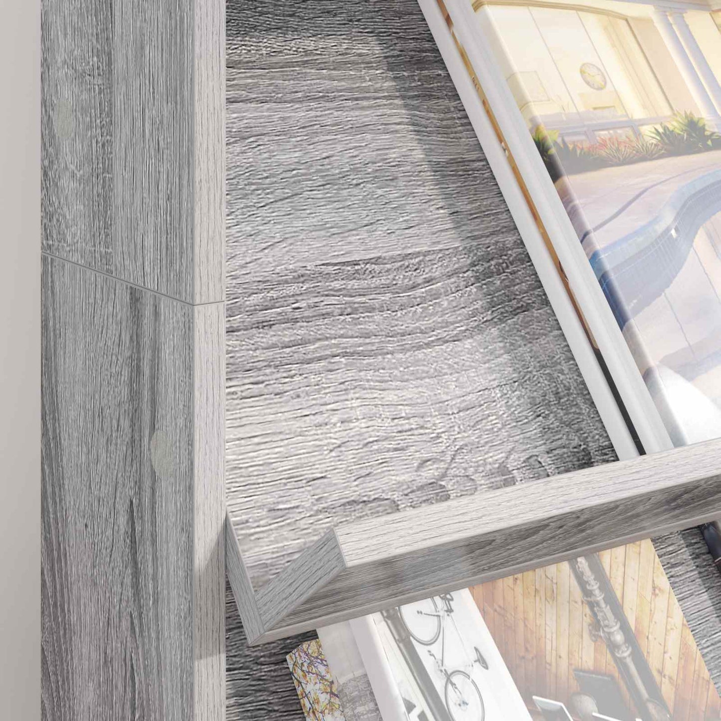 Magazin állvány Szürke Sonoma 70 x 41 x 126 cm Szerelt Fa