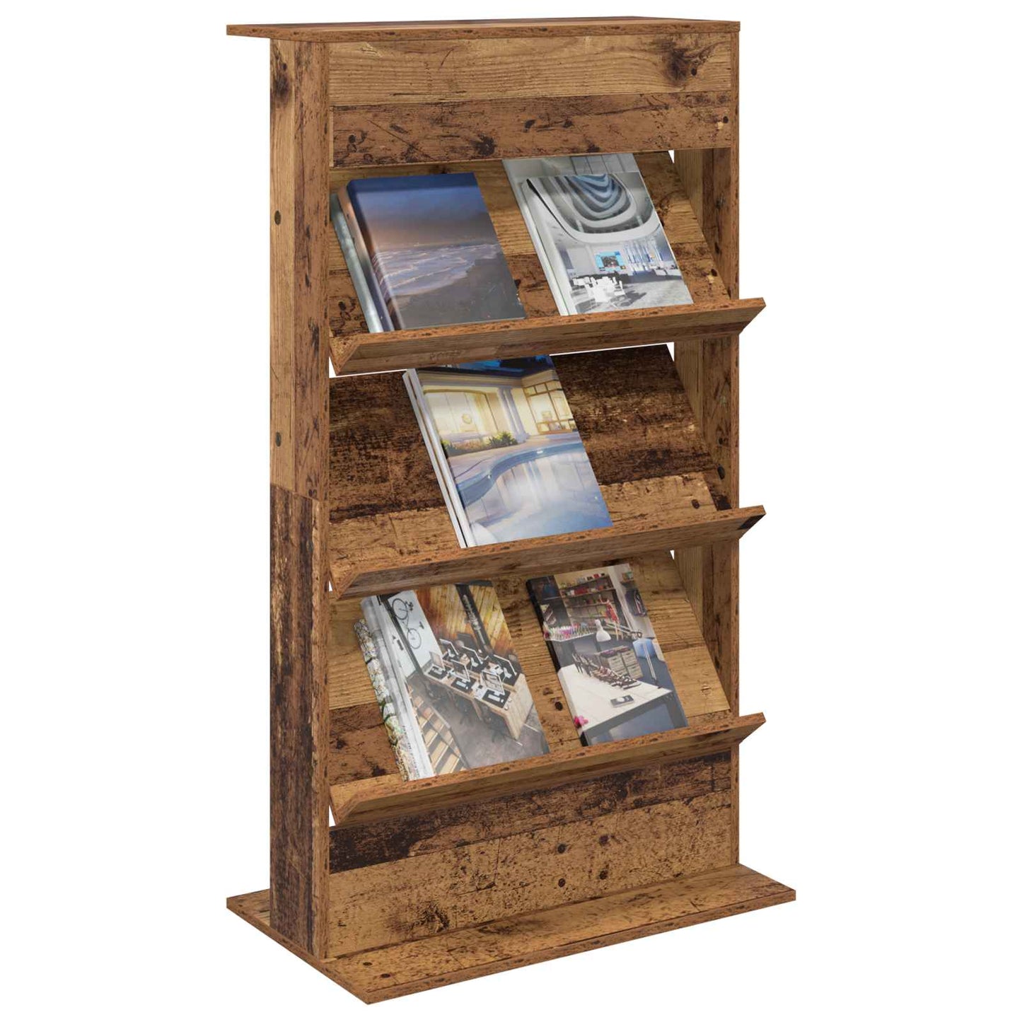 Magazin állvány Öreg fa 70 x 41 x 126 cm Szerelt Fa