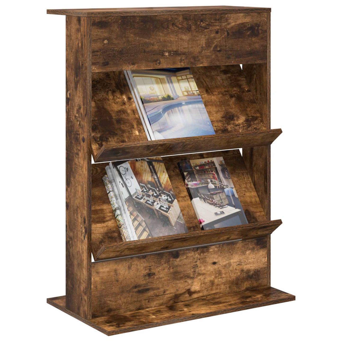 Magazin állvány Füstölt tölgy 70 x 41 x 96 cm Szerelt Fa