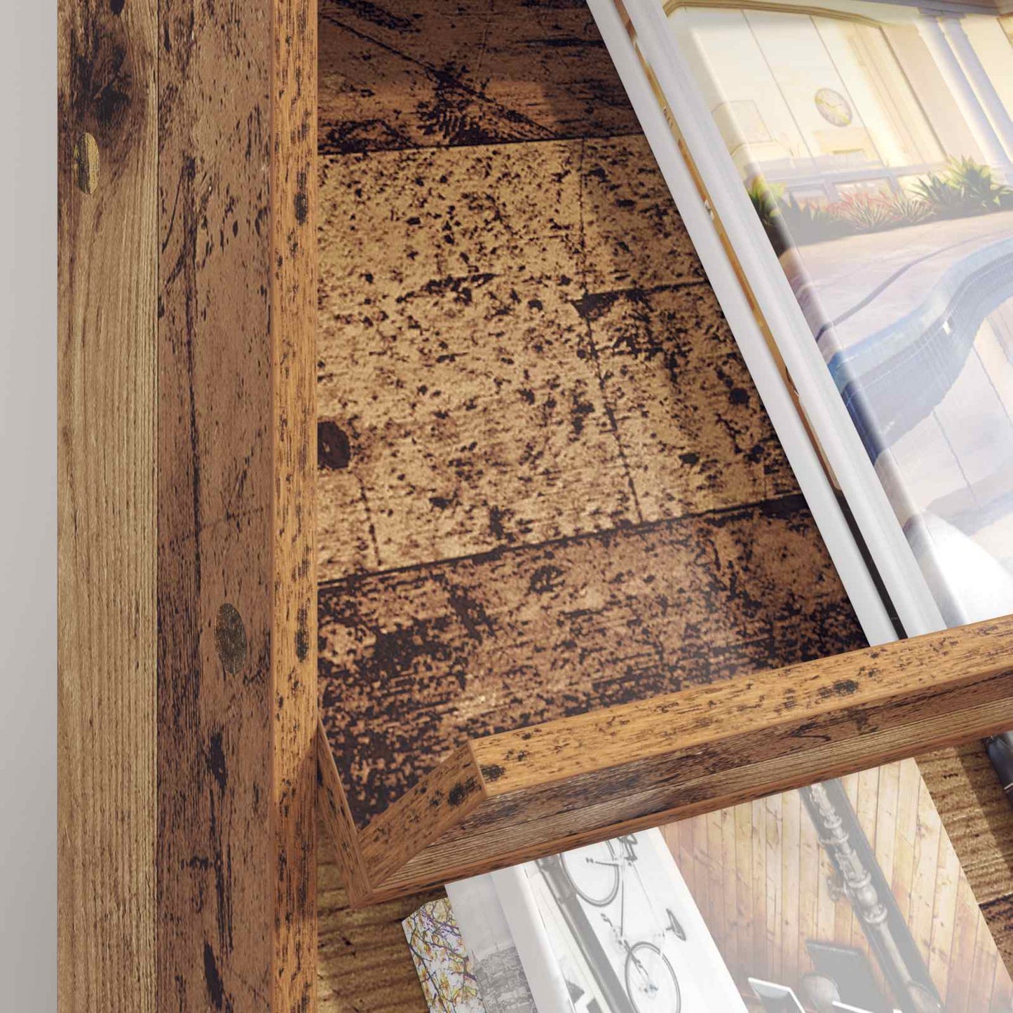 Magazin állvány Öreg fa 70 x 41 x 96 cm Szerelt Fa